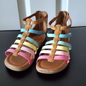 Little Girl's Pastel Rainbow Gladiator Style Sandals